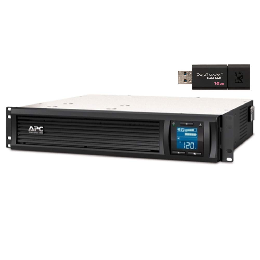 APC Smart-UPS SMC1500-2UC Rack Mount UPS Bundle with SmartConnect, and 16GB DataTraveler USB Drive