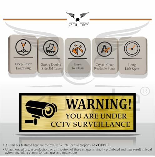 Image of CCTV Surveillance Sign, 12x4 Inch, Acrylic, Self-Adhesive
