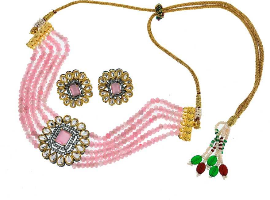 Brass Jewel Set (Pink, Gold 2) (B09T34PGXC) Amazon Price History, Amazon Price Tracker