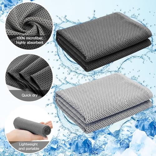 Image of Redbaker 90 Pcs Cooling Towels Bulk for Neck Face 40 inchx12 inch,Grey