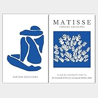 2 Panel Canvas Wall Art Blue Nude by Henri Matisse Canvas Prints Home Artwork Decoration for Living Room,Bedroom - 16