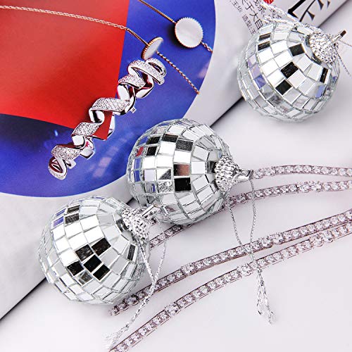 12 Pcs Silver Disco Mirror Ball for Party Decoration, Christmas Tree Wedding Birthday Party Ornaments(4CM) - Image 5