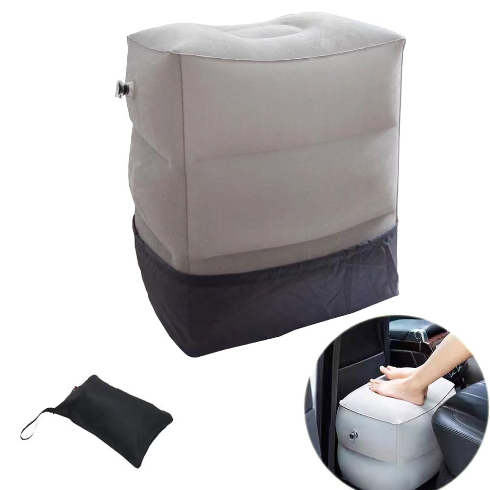 WZLL.SLSPInflatable Foot Rest Pillow,Adjustable Height Leg Pillow for Travel,Fast Inflating Airplane Bed for Toddlers,Footrest Pillow for Office, Airplane,Train,Cars,Home