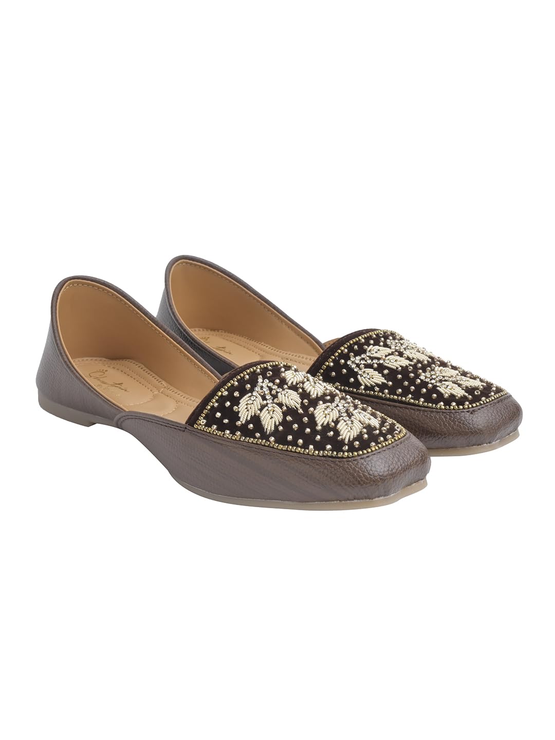 Women's Ethnic Mule Flats Handcrafted Slip-On || Jutti Style Closed Toe Flats Cushioned Insole Casual, Festive & Traditional Footwear-image-46