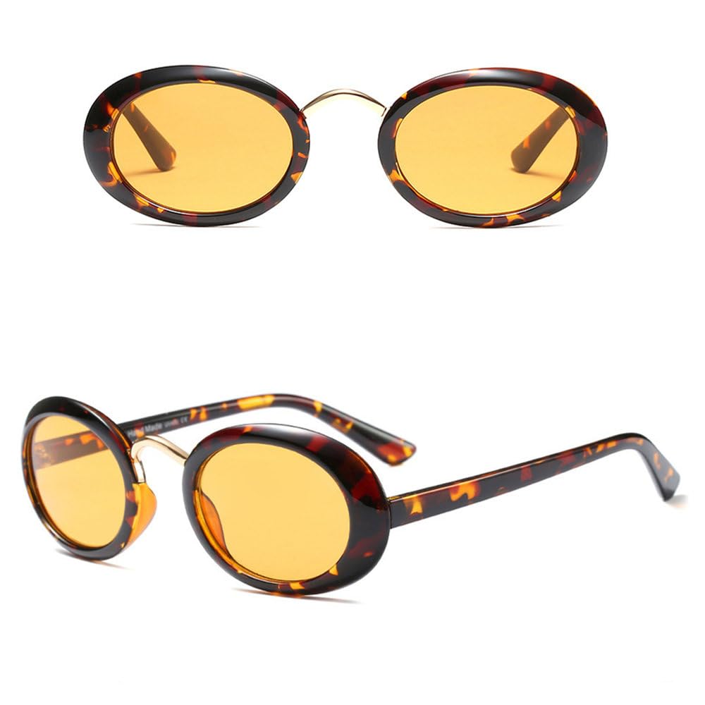Occhiali da sole ovali neri Uomo Donna Guscio di tartaruga Occhiali da sole rosa Tonalità retrò vintage