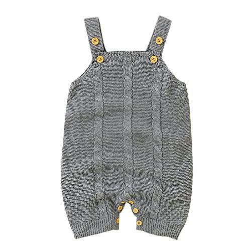 Toddler Pullover Sweater Newborn Infant Baby Knit Romper Cotton Sleeveless Boy Girl Knit Warm Solid Jumpsuit Unisex