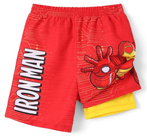 Image of Disney Stitch Spiderman Star Wars Cars Toy Story Mickey Boy Swim Trunks UPF50+Swim Shorts Compression Liner & Quick-Dry 6M-9Y