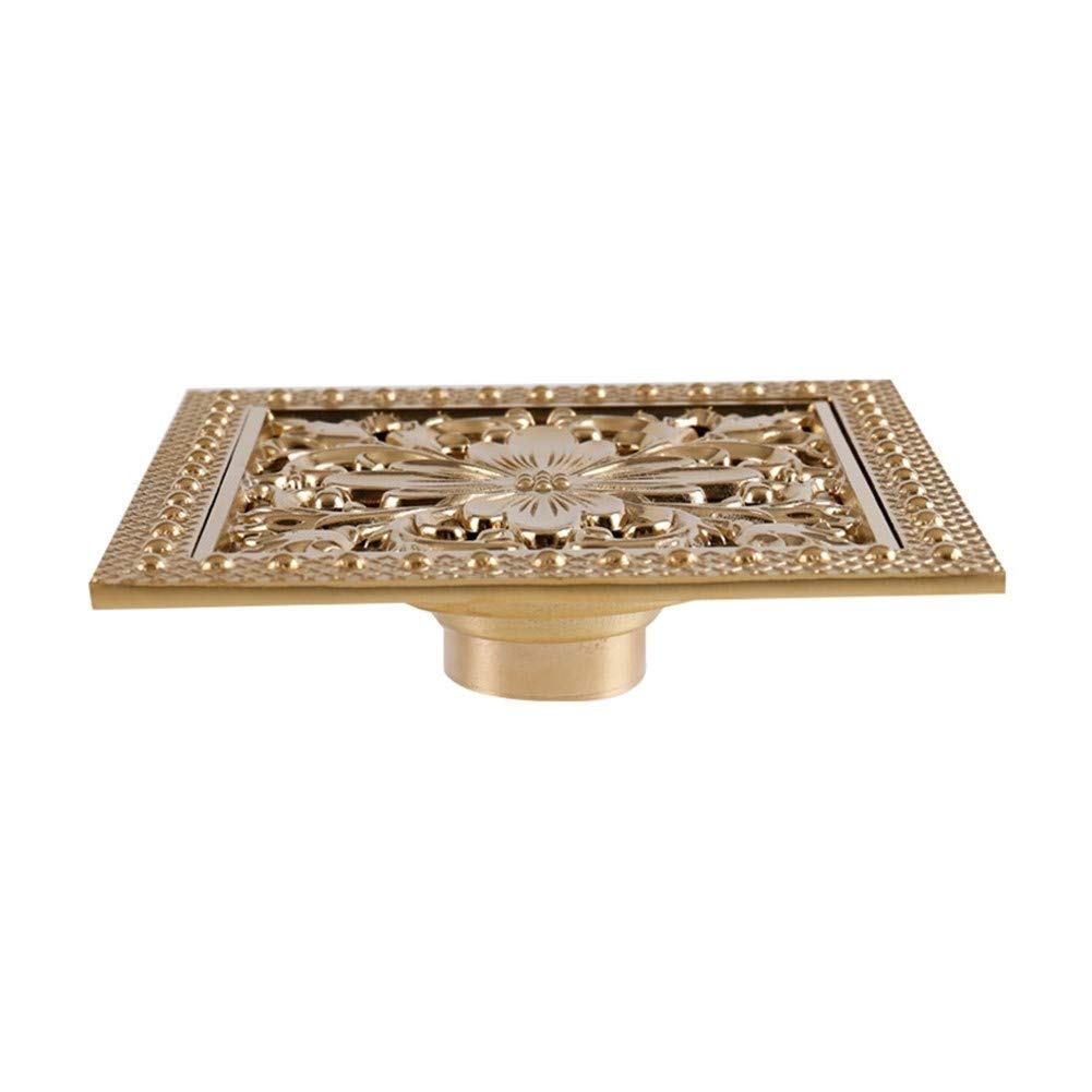 Desagüe de Ducha Cuadrado de latón de 6 Pulgadas con Tapa extraíble, desagüe de baño con Filtro para Cocina, baño, Garaje y sótano.