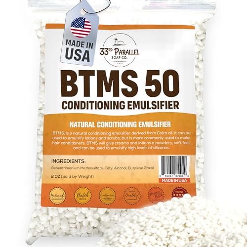 33rd PARALLEL | BTMS 50 (2 oz) Conditioning Emulsifier | 100% Natural Plant Derived | Behentrimonium Methosulfate Cetearyl Alcohol Emulsifying Conditioner | Product of USA (2 Ounces)