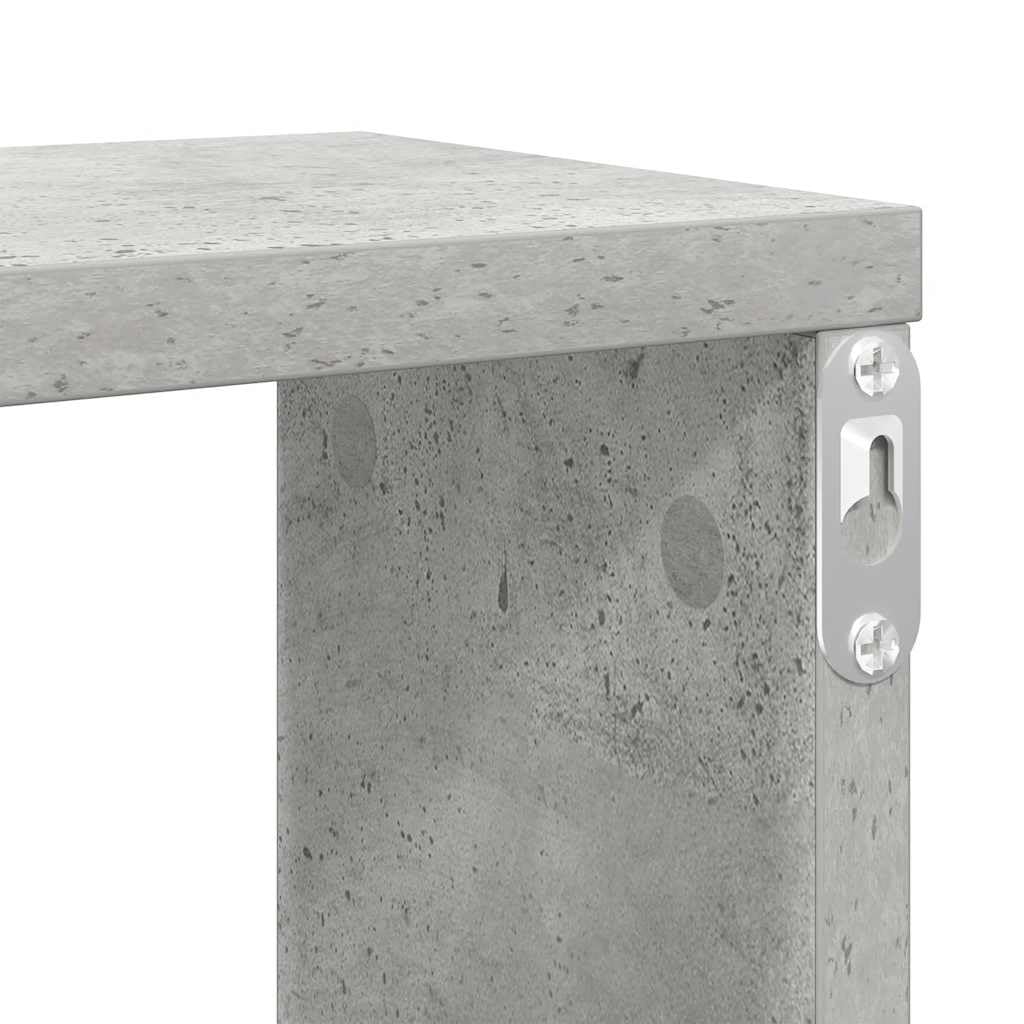 Générique Wandregale, Würfel, 2 Stück, aus Holz, grau, Beton, Wandregal, Design für Bücher, CDs, Blumen, separate Montage oder Set