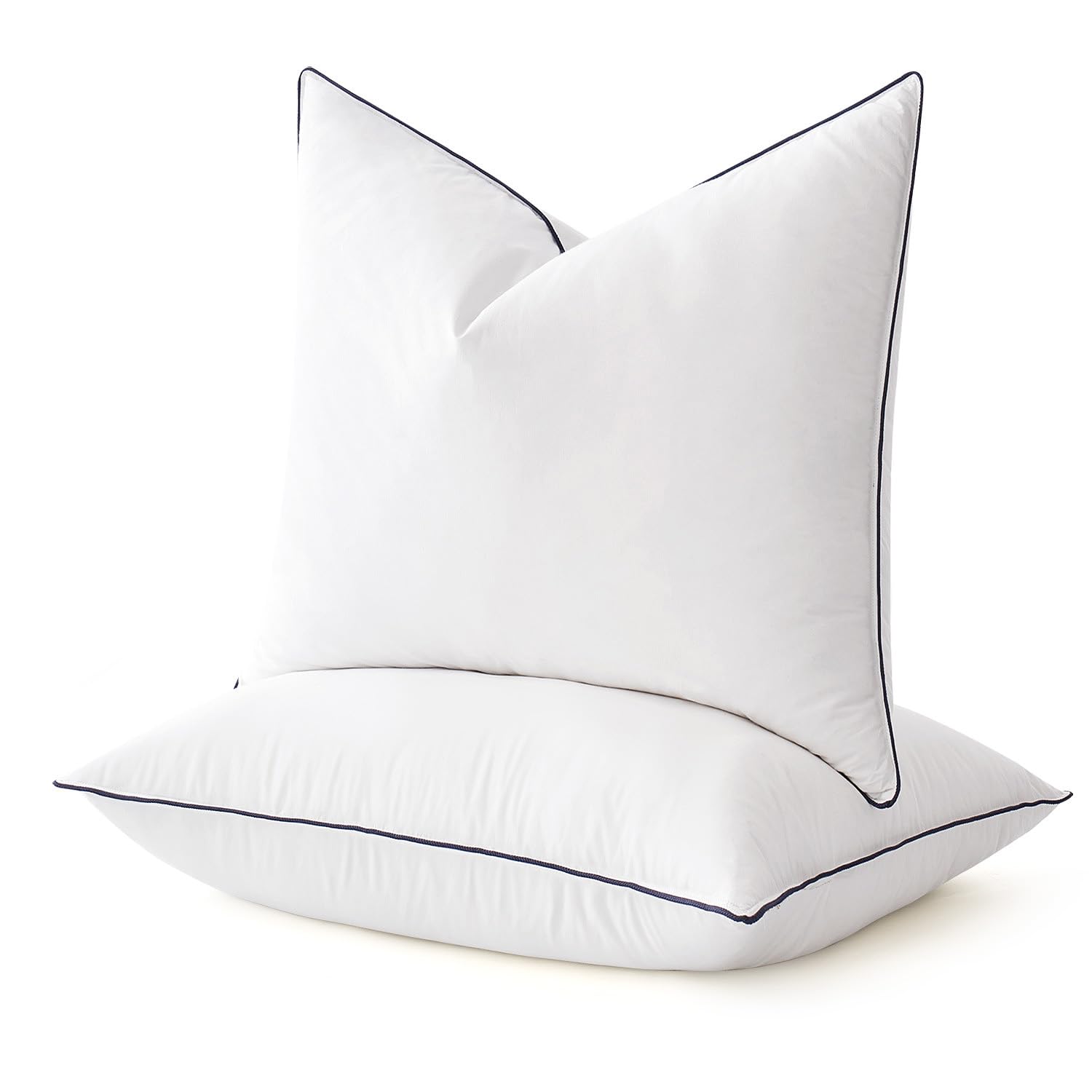 MIULEE Bed Pillows Queen Size Set of 2 Goose Feather Down Pillow for Sleeping Decorative Pillows for Back, Stomach or Side Sleepers 20x30