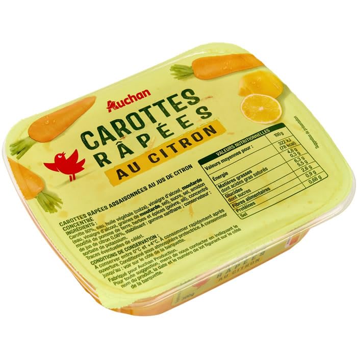 AUCHAN Carottes râpées au citron 300 g
