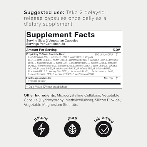 Toniiq 200 Billion CFU Probiotic Supplement 30 Verified Third-Party Tested Strains - Fully Shelf-Stable Probiotics Formula with Prebiotic Blend - Extended Release Capsules - Image 3