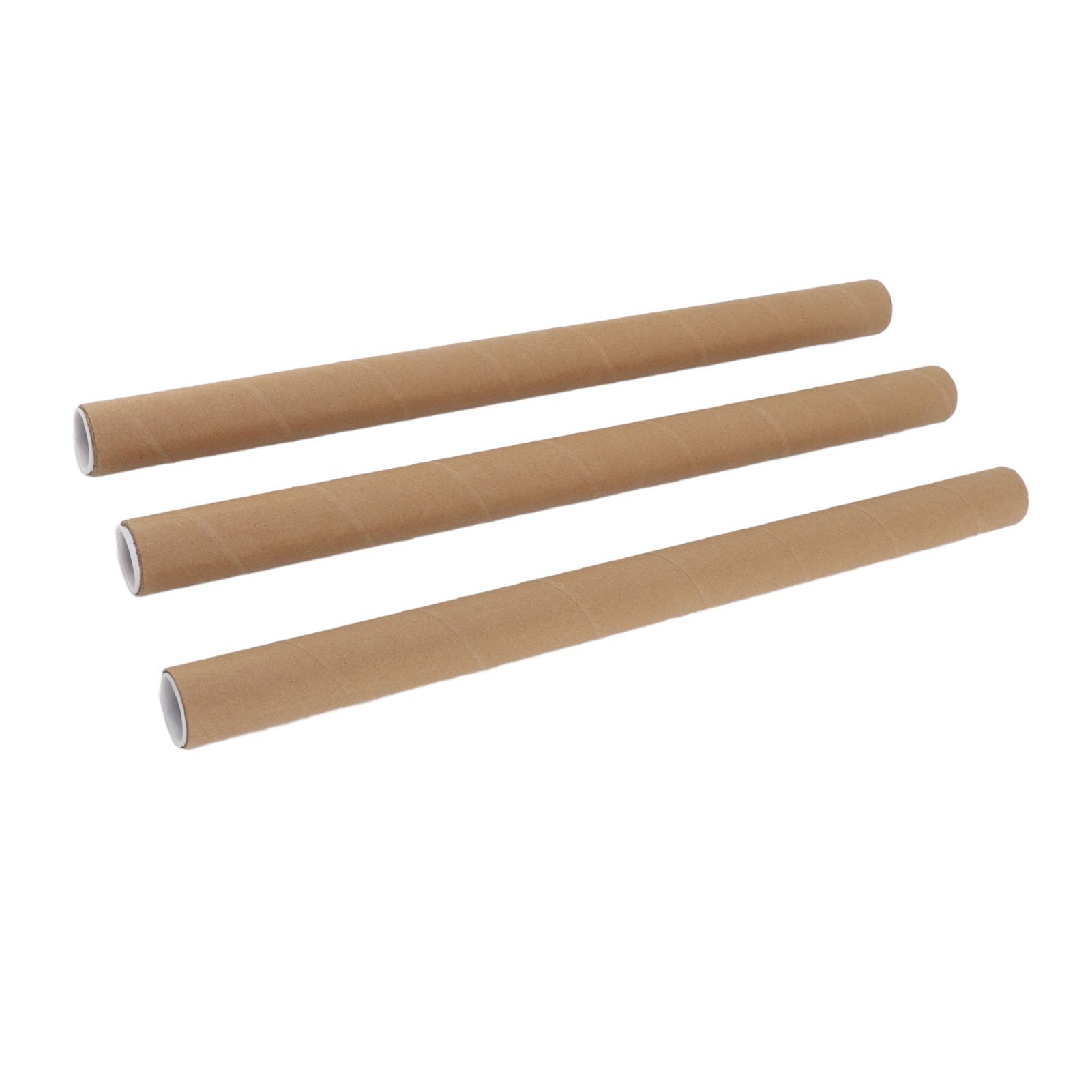 Tubes d'affiche ronds Paquet de 12 tubes d'expédition en papier kraft robustes avec capuchons en plastique pour les affiches d'œuvres d'art, les plans, le stockage et la pro (3,4*51cm)