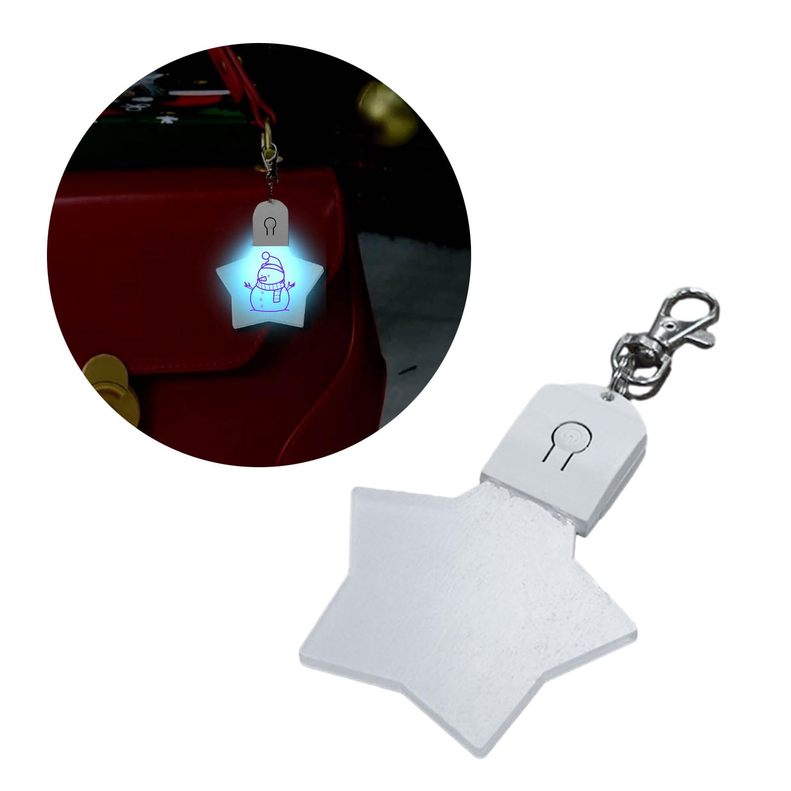 SZYDD Hot Transfer Printing Ornament Sublimation Blank LED Star Acrylic Keychains Personalized Pendant Crafts Supplies