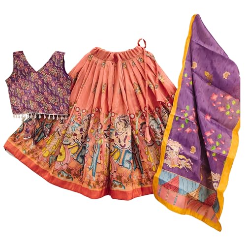 Image of Girls Simar Soft Silk New Traditional Printed Readymade Lehenga Choli -Ethnic Wear Wedding Outfits (Suitable For Girls 2 To 8 Year)