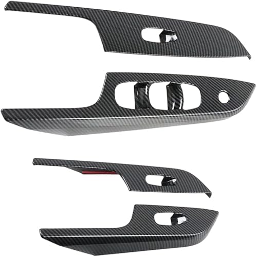 Reposabrazos de puerta, cubierta de panel de interruptor de elevación de ventana, bordes de fibra de carbono, reposabrazos de puerta, interruptores