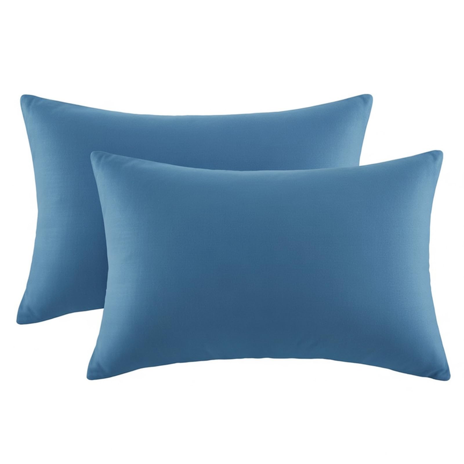 Aisbo Denim Blue Pillow Cases 2 Pack - Denim Blue Plain Standard Pillowcases Set of 2, Soft Microfiber Pillow Cover with Envelope Closure 50x75 cm