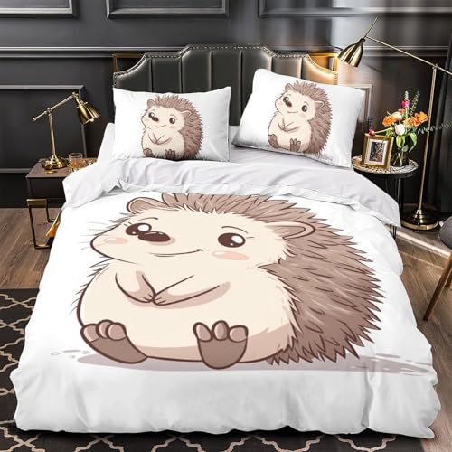 Housse de couette hérisson anti-plis en microfibre douce 140x200 - 4