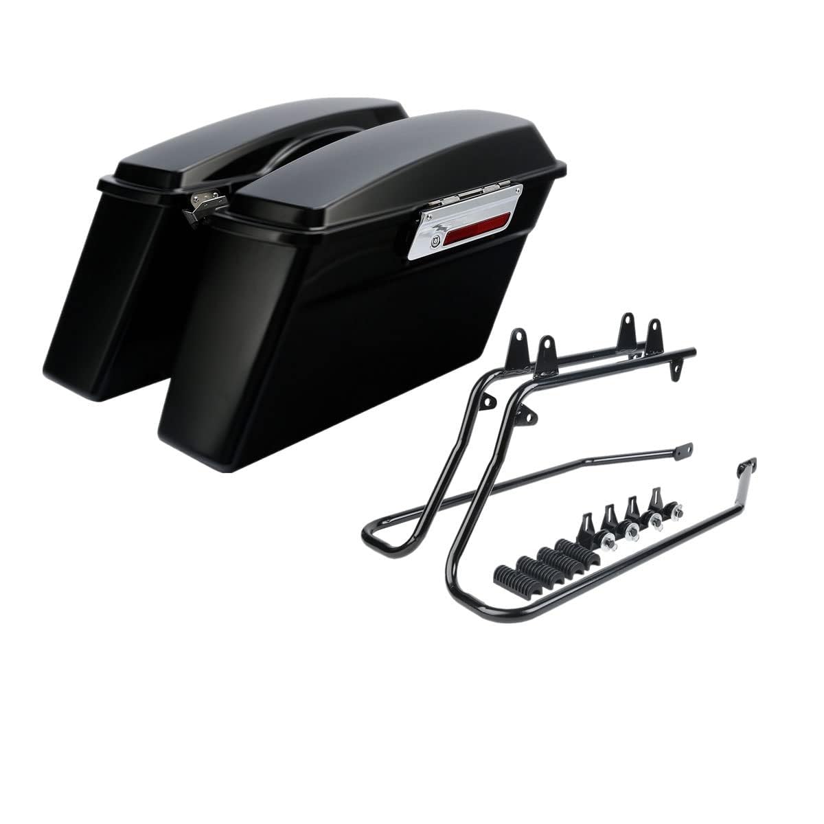 TCMT Matte Hard Saddlebag + Conversion Bracket Kit Fit For Harley Softail Heritage Deluxe Models 1984-2017 (except for Deuce Model Softail Slim Models)