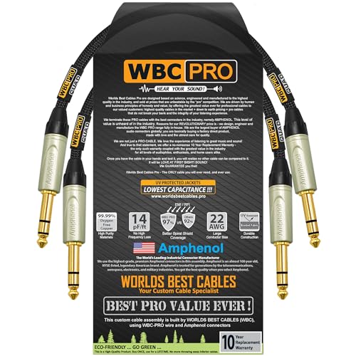 Cable Trs 2 unidades 2 pies WBC-PRO-Quad con conector 1/4 pulgada