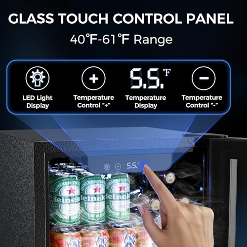 Image of Electactic Mini Fridge 68 Can Beverage Refrigerator Cooler, 1.7 Cu.Ft Drink Fridge forSoda Wine Beer, Digital Temperature Control Cooler for Home, Dorm, Bar