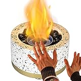 delr Chimenea de mesa de hormigón, duradera hoguera de hormigón con guijarros, brasero de hormigón, chimenea de mesa para balcón de terraza