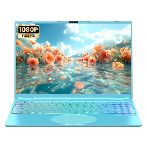Image of 16 inch Blue Laptop Computer for Work Study 16G DDR4 RAM 512GB SSD N95 CPU | 1920x1200 WUXGA FHD+ IPS Display /Win 11 Pro PC with Color Backlit KB /Face Recognition (16G+512GB)