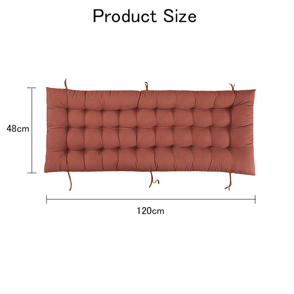 Cuscino per panca da giardino con lacci di fissaggio, spessore 2-3 posti, cuscino per sedia da giardino, cuscino per mobili da interni, 53 x 155 cm, colore: nero