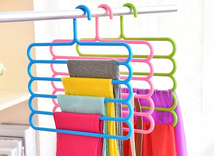 Miniatura 2 de HappyDaily Organizador de pantalones de armario de 5 capas antideslizante, multifuncional que ahorra espacio para ropa, pantalones, bufandas y lazos
