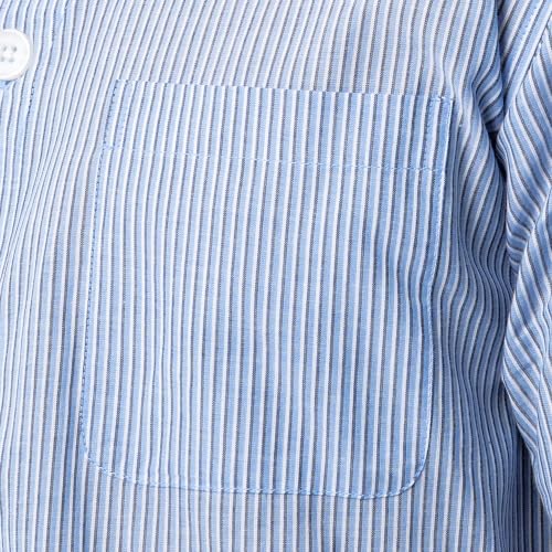 Image of Fruit of the Loom Men's Broadcloth Short Sleeve Top and Long Pants Pajama Set