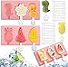 TIANTOU Moldes para Paletas, 3 Piezas DIY Moldes Helados, Inodoro e Insípido Helados Silicona sin BPA, Patrón Divertido Helados para Postre, Chocolate, Bricolaje, Paletas (Rosa)