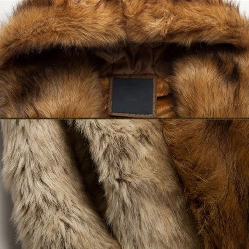 Mens Luxury Faux Fur Hoodie Coats Sleeveless Fur Jacket Vest With Hood Warm Fleece Vest Open Front Cardigan3