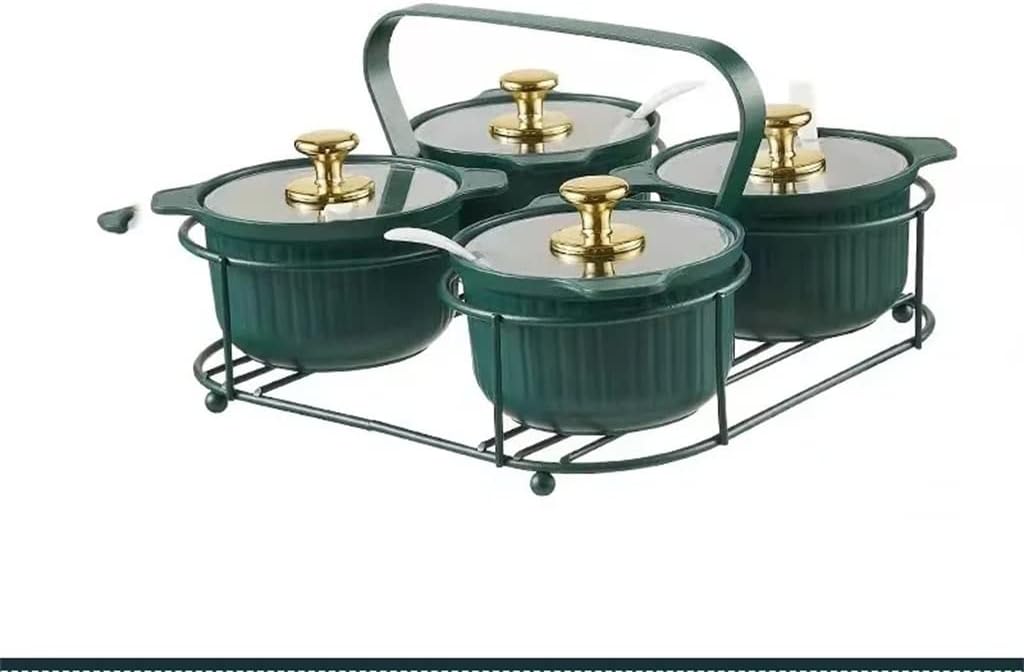 Combination Light Luxury Seasoning Box Set Monosodium Glutamate Salt Storage Box Spice Storage Tank(E)