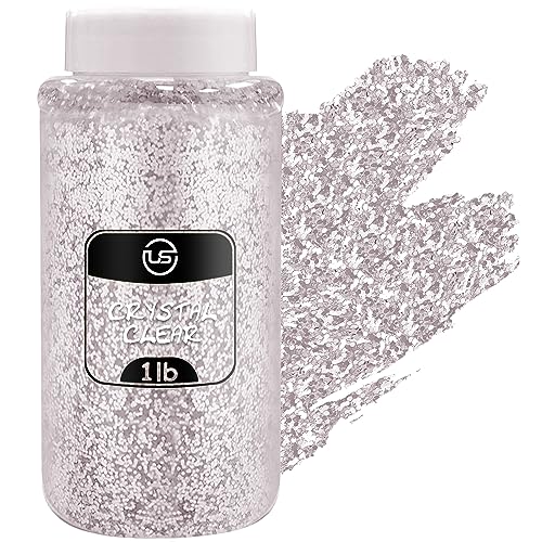 Glitter - 1 Lb Crystal Clear Fine Glitter Shaker, Glitter For Resin, Glitter For Crafts, Fine Glitter For Scrapbooking And Art And Craft Supplies, Ultimate Glitter For Tumblers And Bulk Glitter Jar #TOP10
