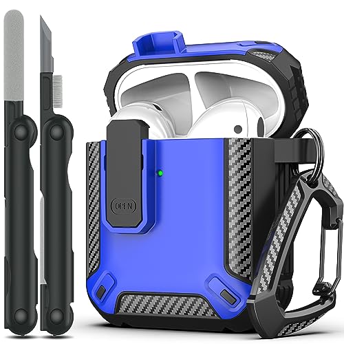 Image of RFUNGUANGO for AirPods 2 Case Carbon Fiber Series, Blue