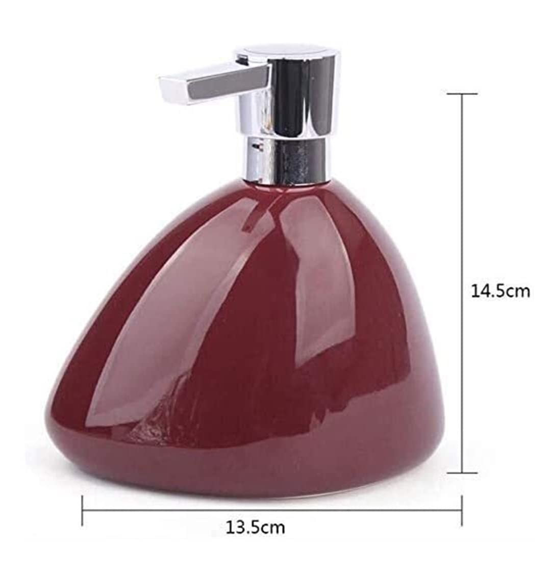 Dispenser di Sapone Dispenser di Sapone in Ceramica da 16,5 Once per Bagno, Dispenser di Sapone Liquido Ricaricabile Dispenser per Sapone in Ceramica (Color : Rot, Size : 490ml)