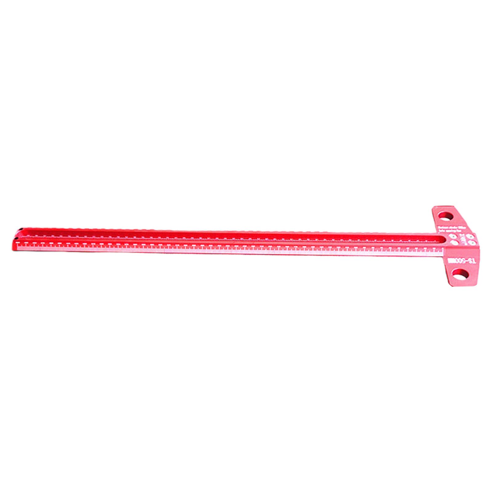 Osniyaw 500 Mm Woodworking Scriber T Ruler Hole Scoring Ruler Aluminium Line Drawing Marking Gauge Measuring Accessories Portable Woodworking Tool
