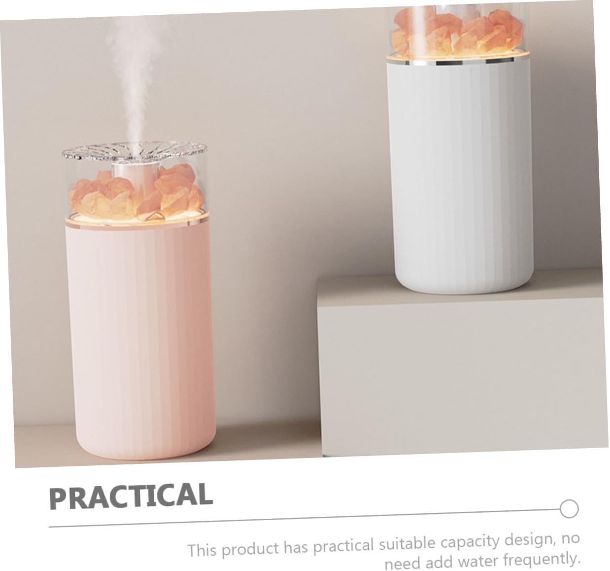 Difusor de Aire 1 Juego humidificador difusor de Aroma nebulizadores for el hogar humidificador de Aroma Interior Niebla Ajustable humidificadores de Gran Capacidad Sal Roca(Pink)