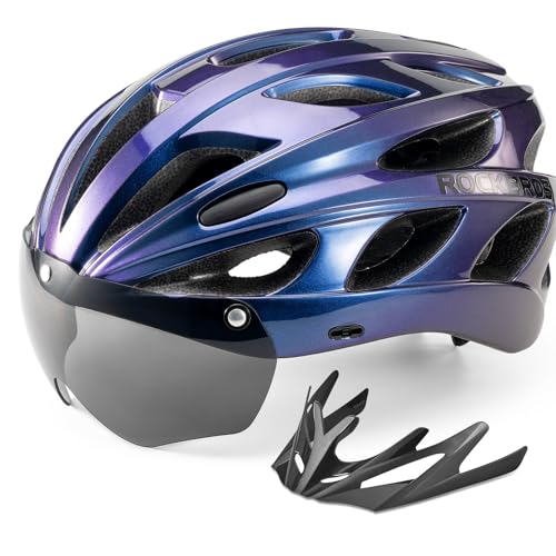 ROCKBROS Fahrradhelm Rennrad Helm Radhelm mit Abnehmbaren Visier Cityhelm...