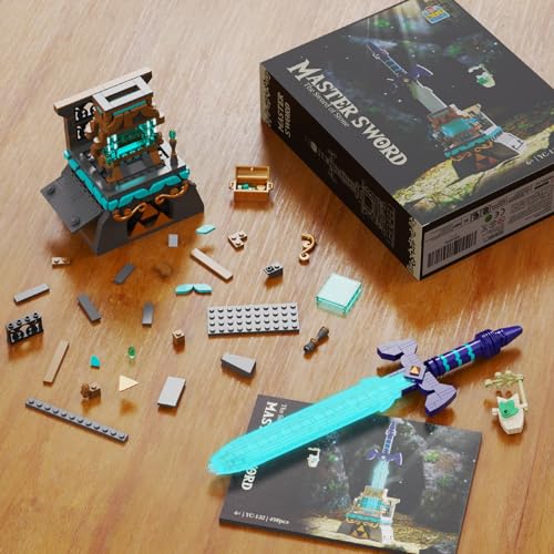 Image of BOTW The Master Sword Glowing Building Block Set,Sword Toy Set for Adults Boy Fans Kids Ages 6-12 Year Old(498PCS)