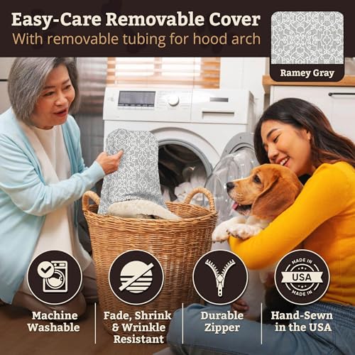 Image of Snoozer Rectangle Cozy Cave Dog Bed, Hooded Dog Bed, Ramey Gray (XL)