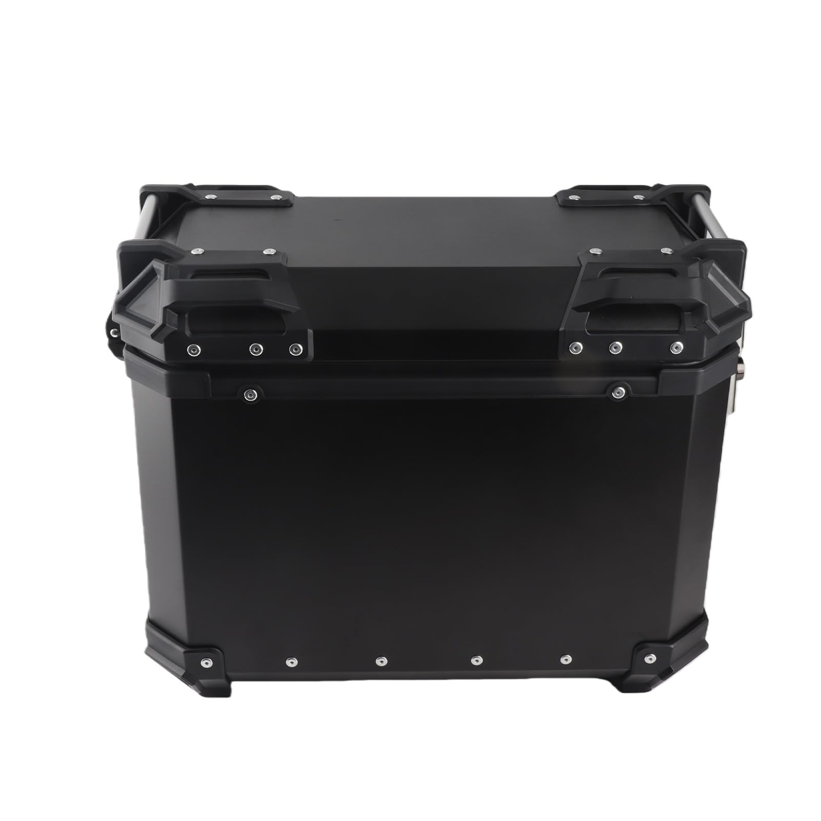 Drfeify Universeller Motorrad-Seitenkoffer, Aluminiumlegierung, Harte Seitenbox, 35 L, mit Schlosshalterung, Wasserdicht, Staubdicht, Reflektierendes Design für Tourenfahrer für (Black)