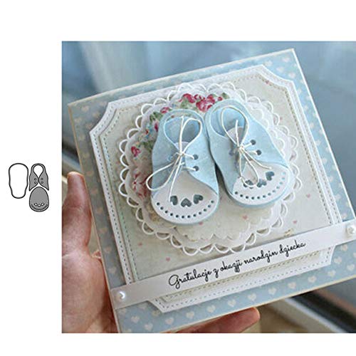 YunTrip - Troqueles de corte para tarjetas, diseño de zapatos de bebé, plantillas troqueladas para manualidades, álbumes de fotos, papel decorativo para tarjetas de felicitación/invitación