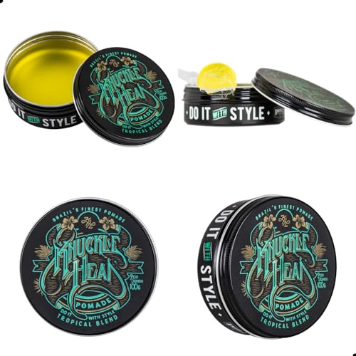 Pomada Tropical Efeito Shine Molhado Maracujá com Fixação e Brilho Knucklehead Vegana 100g