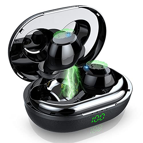 Wireless Earbuds, Mini Bluetooth Wireless Headphones with Mic Bluetooth 5.0 Earbuds with LED Display, Charging Case, Smart Touch Control, 30H Playtime, IP7 Waterproof Bluetooth Headset for Sports/Work