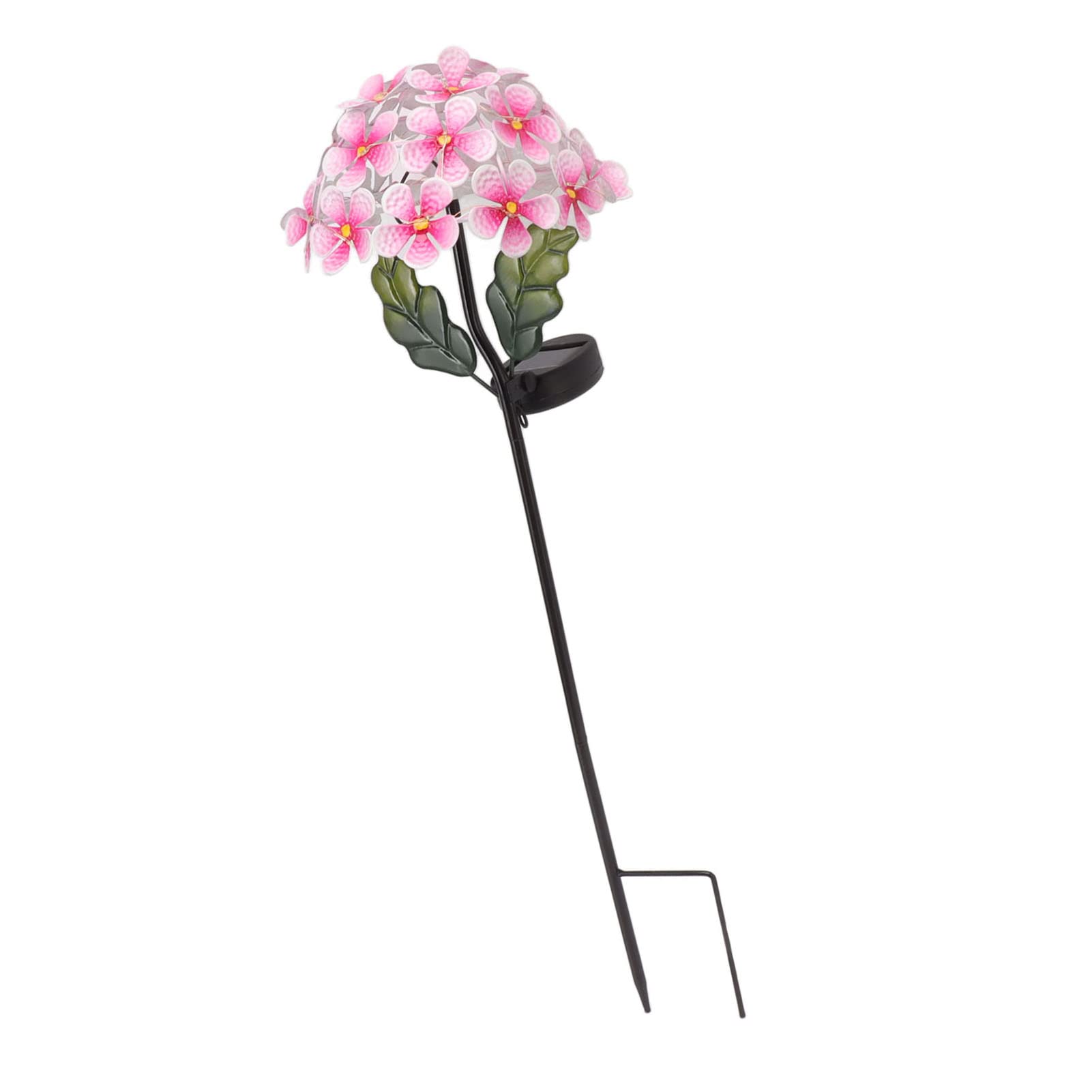 Focket Solar-Gartenleuchte, Wasserdicht, Kabellos, Eisen, Rostfrei, kein Verblassen, Solar-Blumenstecker, Hortensien-Wegeleuchte mit Eingebauter Batterie für Terrassenhof (PINK)