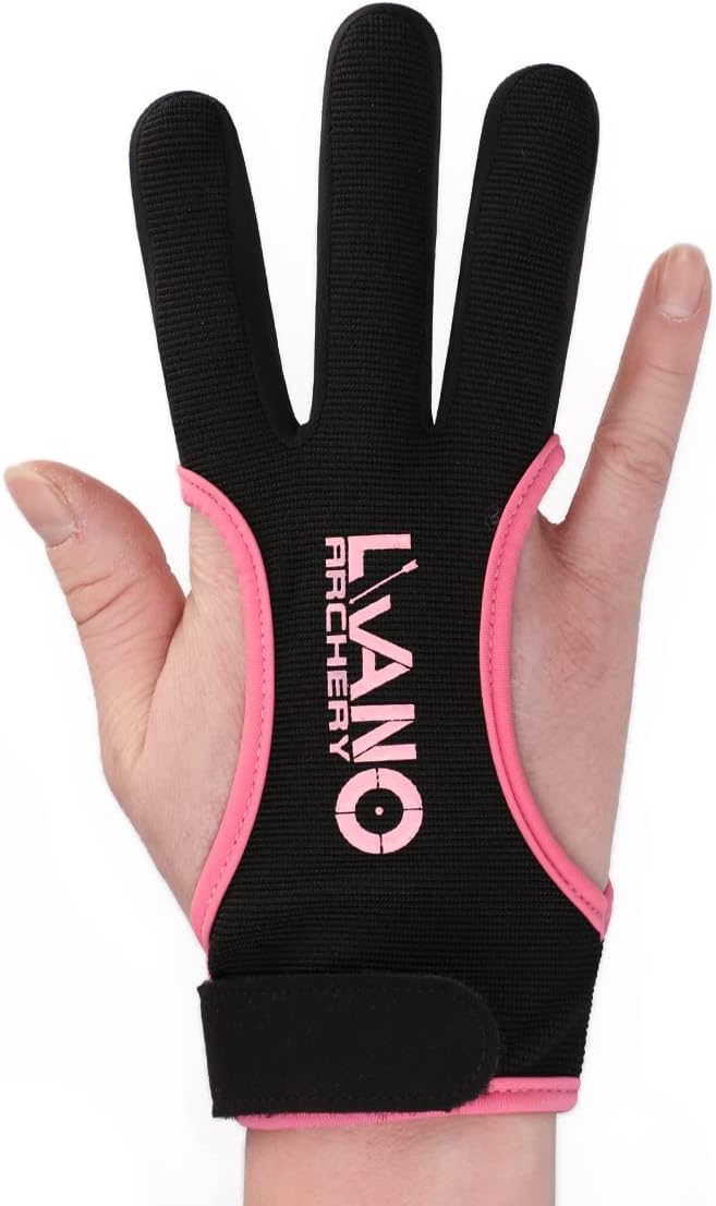 LWANO Archery Gloves Leather Practice Hunting Three Finger Protector for Youth Adult Beginner