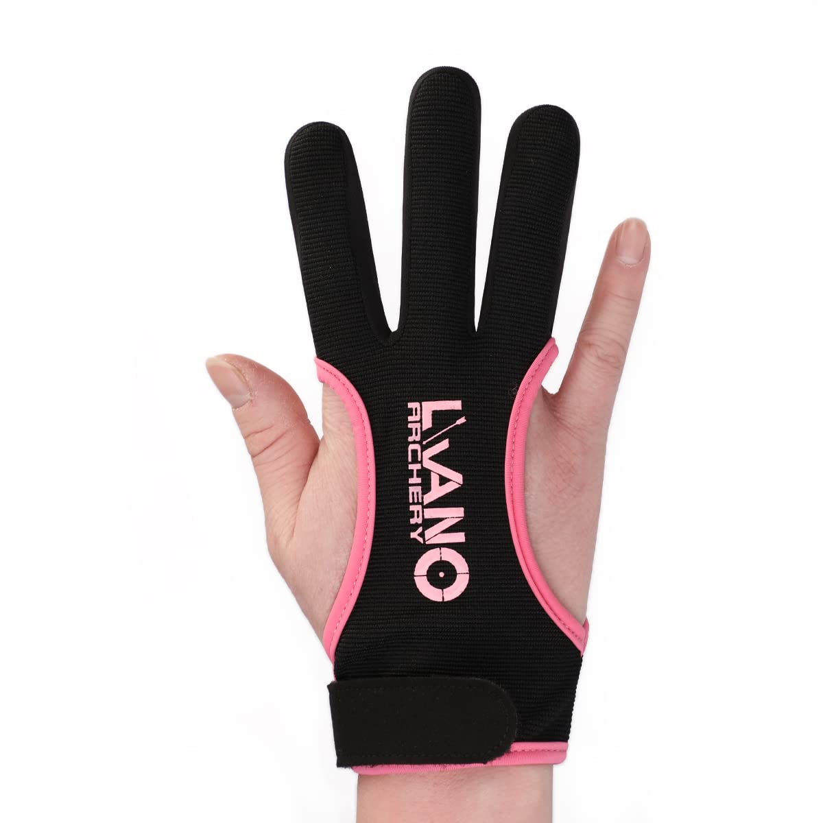 LWANO Archery Gloves Leather Practice Hunting Three Finger Protector for Youth Adult Beginner