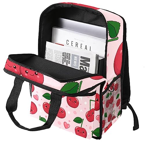 Sac à dos garçons motif cerises rouges multicolore 35.5x26x12 cm